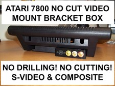Atari 7800 No Cut No Drilling A/V Mod Bracket Box S-Video Composite Stereo Audio