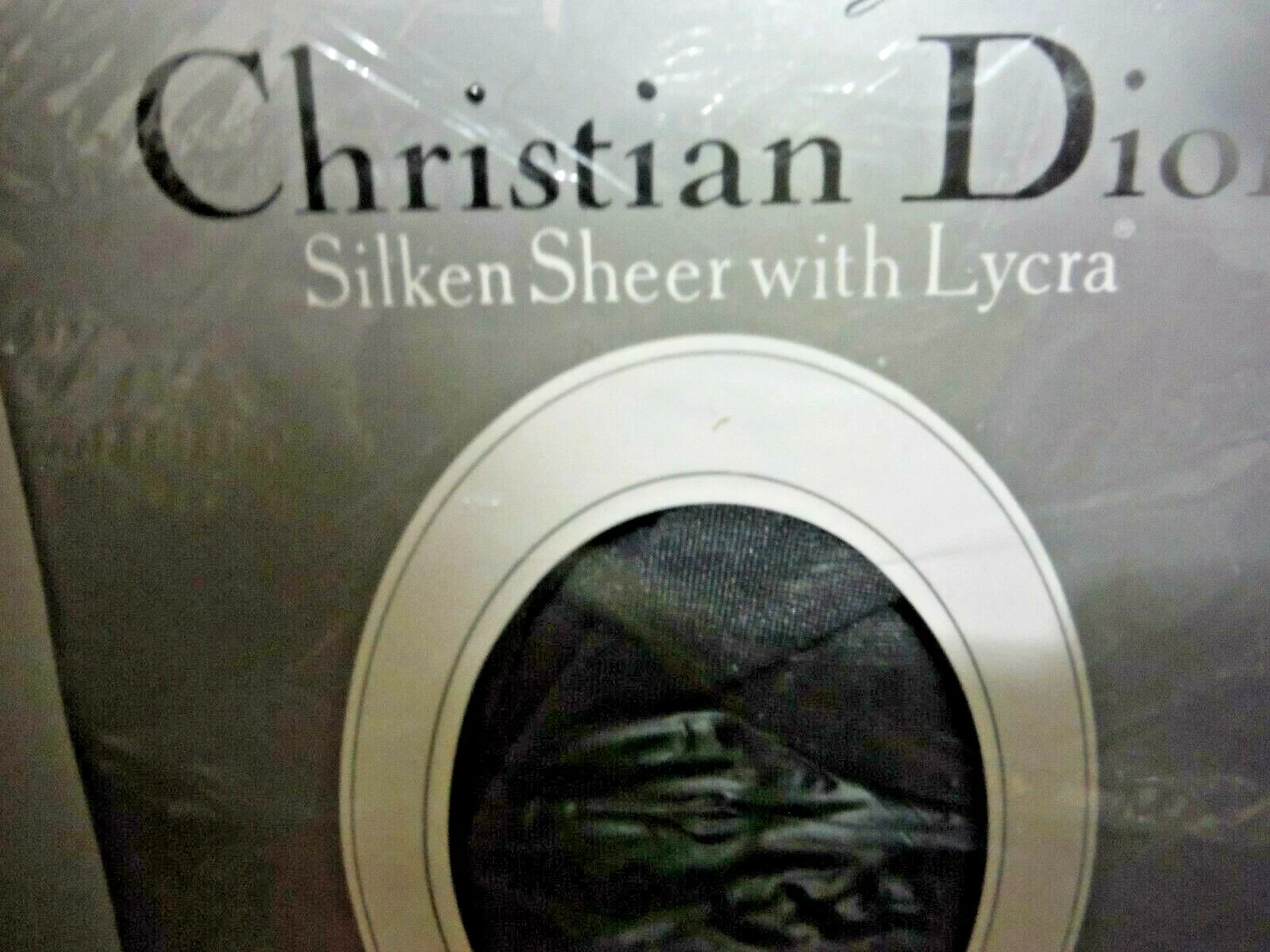 Tuyau Christian Dior L’allure taille 1 gris graphite soie transparent avec lycra 4479 vintage