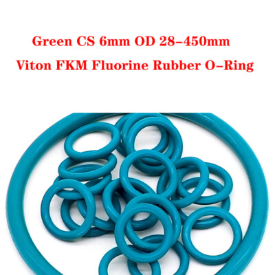 Green CS 6mm OD 28-450mm Viton FKM Fluorine Rubber O-Ring Oil Seal Washer Gasket