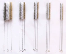 15 Piece Tube Bottle Brush Kit: Brass, White Nylon, and Stainless Steel Bristle