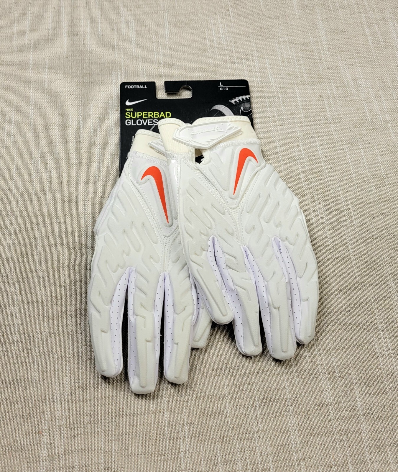 Nike Clemson Tigers Superbad 6.0 Football Gloves Large Mens White