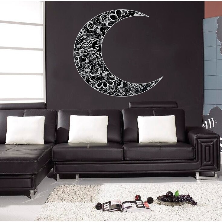 Elegant Moon Mandala Decal Sticker for Stylish Wall Decor