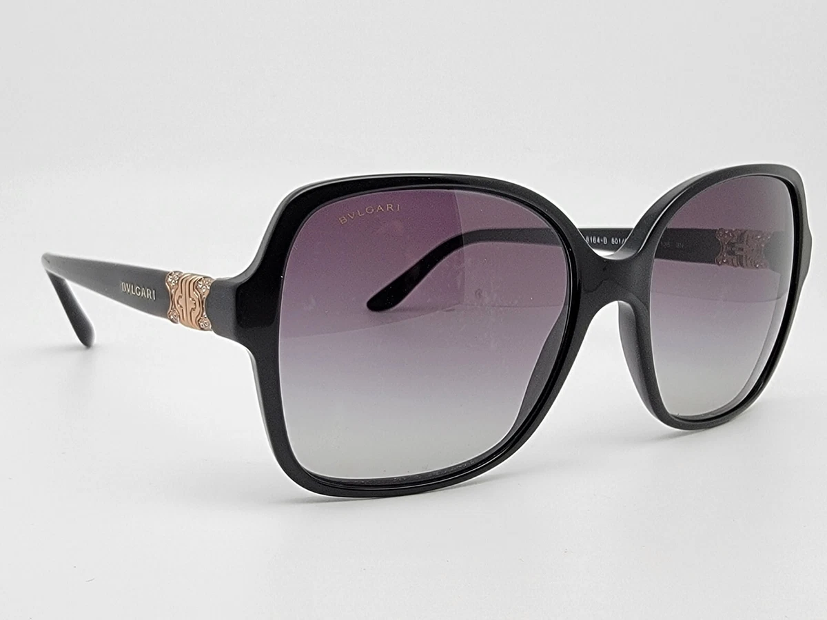 Bulgari 8164-B 501/8G Black Frame Dark Grey Gradient Lens Sunglasses 56-17-135