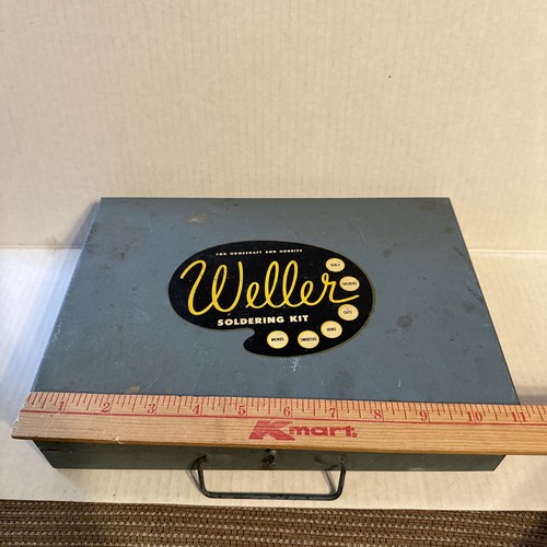 SCATOLA IN METALLO PER FERRI SALDATURA WELLER ACC VINTAGE ARREDAMENTO INDUSTRIALE RETRÒ ACCENTO - Foto 7 di 8
