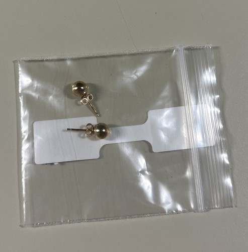 10K Gold 5mm Bead Stud Earrings New - Picture 5 of 5
