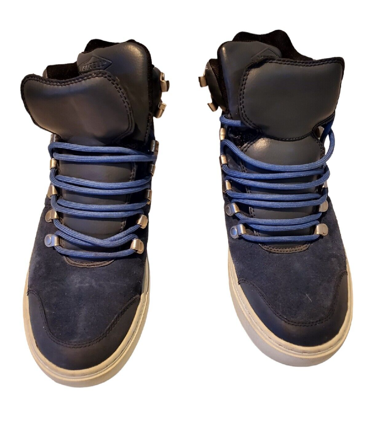 Merrell stivali scamosciati blu scarpe valle metà pelle escursionismo passeggio J23657 uomo 7 5