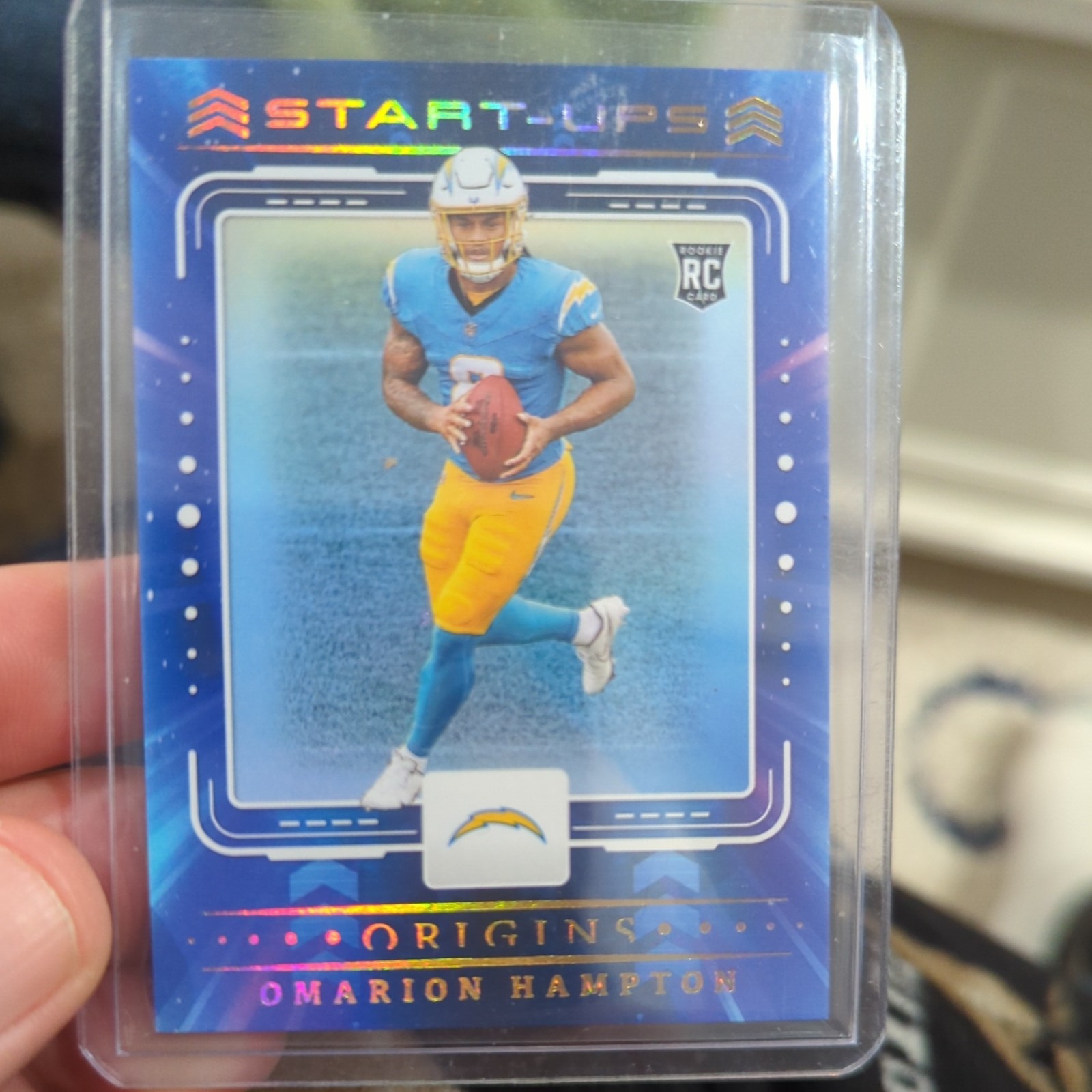Omarion Hampton 2025 Panini Origins Start-Ups RC Los Angeles Charger No. 11