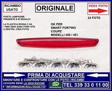 FARO FANALE POSTERIORE TERZO STOP solo plastica rossa SMART FOR TWO mod 450 451