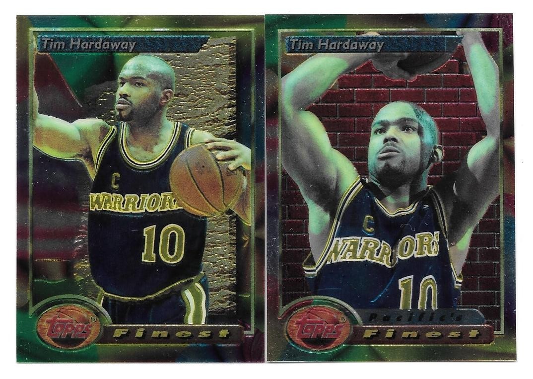 TIM HARDAWAY 2 CARD LOT 1993-94 TOPPS FINEST 127 & 198 GOLDEN STATE WARRIORS HOF