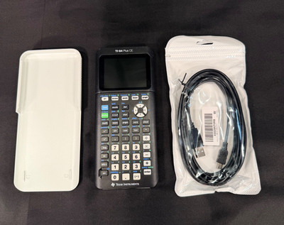 Texas Instruments Ti84 Plus Ce Graphing Calculator w/Cover CHRG Cord/New Battery