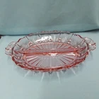 Vintage Anchor Hocking Oyster snd Pearl Pink Depression Glass 2 Part Relish Dish