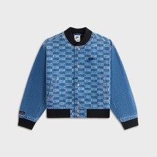 Kith Kids for Nike Denim Laser Etched Varsity Jacket Bomber FW25 Size Large NWT