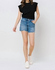 Vervet By Flying Monkey High Rise Distressed Hem A-Line Shorts Size XS