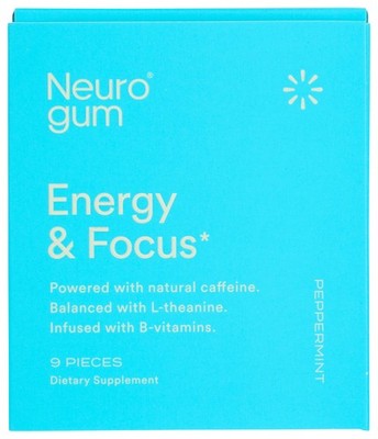 Neuro Gum Energy & Focus Peppermint 9 Pieces Dietary Supplement Ct