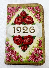 1926 Red Roses Pink Floral SAN – MAN Chocolates Pocket Calendar
