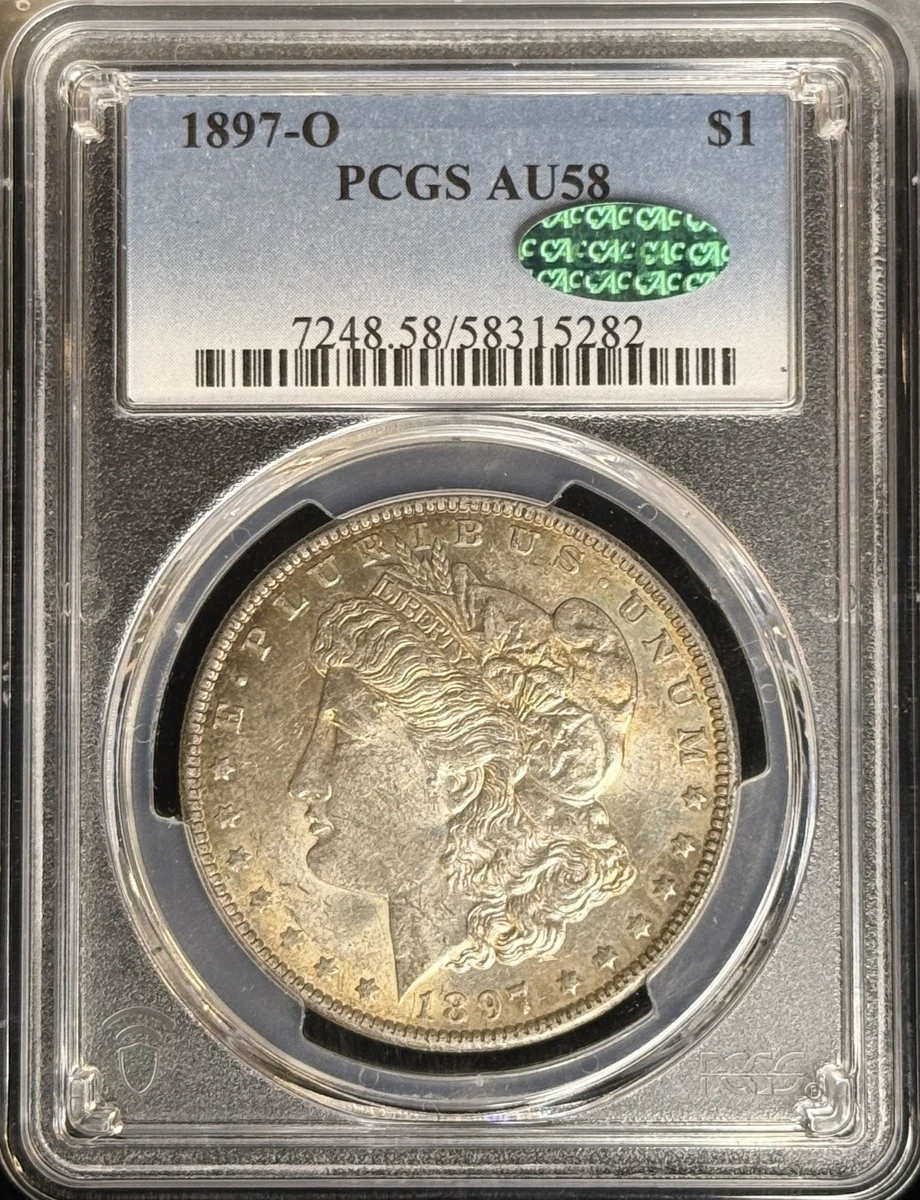 Silver AU 58 Graded 1897 Year Morgan US Dollars (1878-1921) for