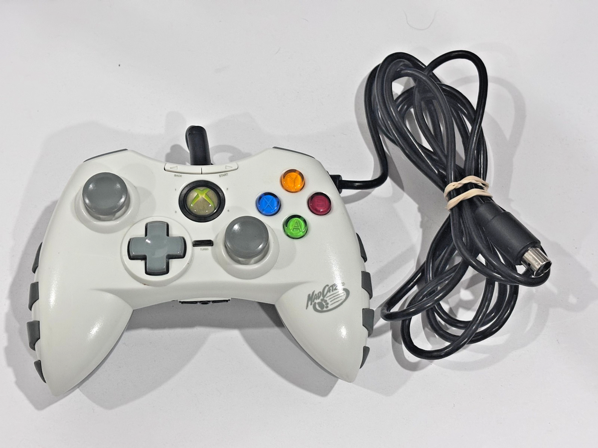 MadCatz Xbox 360 Wired Controller #4736 White - Tested! | eBay