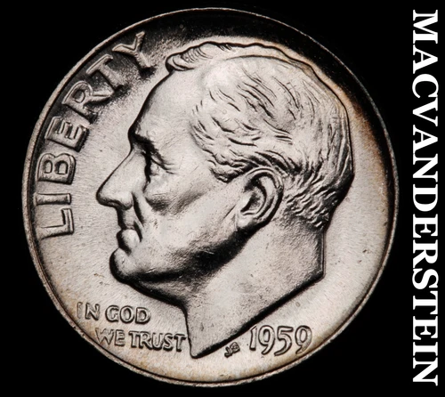 1959 Roosevelt Dime- Silver- Choice Gem Brillian Uncirculated Luster #J2889