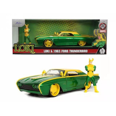 FORD THUNDERBIRD 1963 MARVEL LOKI FIGURE 1:24 Jada Toys Movie -D- Neues Modell