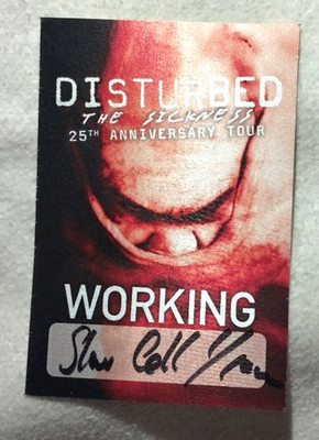 2x 'Disturbed- The Sickness' Production/Show crew Pass Seltene Rock Memorabilia