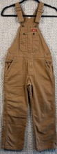Dickies Youth 6 Brown Duck Canvas Bib Overalls Carpenter Workwear Utility