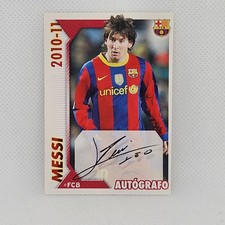 Adesivo Lionel Messi 2010/2011 FC Barcelona stampato autografo raro