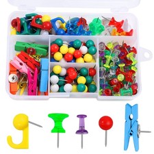 200 Pieces Push Pins Set, Thumb Tacks Multicolor Pushpin Medium, Colorful