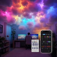 USB Thundercloud LED Light, DIY RGB+IC Chasing Music Sync 3D Cotton Ceiling Clou