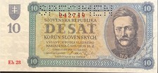 SLOVAKIA 10 Korun, P-6s (20.07.1943) - SPECIMEN - UNC