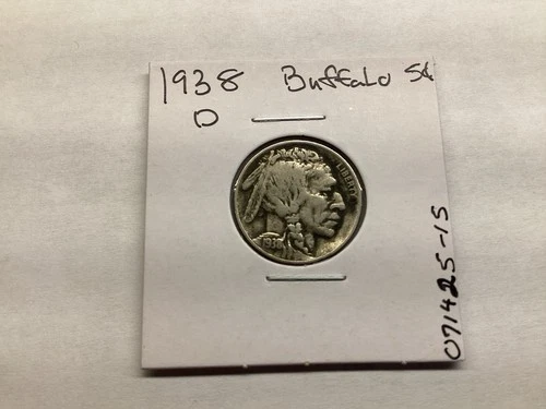 1938 D Buffalo Nickel from Denver Mint in Very Fine Condition US Coin 071425 15r