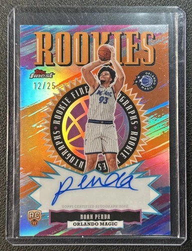 NOAH PENDA 2025-26 TOPPS FINEST #RFA-NP AUTO ORANGE REFRACTOR RC 12/25 MAGIC