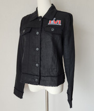 Tommy Bahama Two Palms Lagoon Live Super Bowl Linen Jacket Raw Edge Black Sz.S