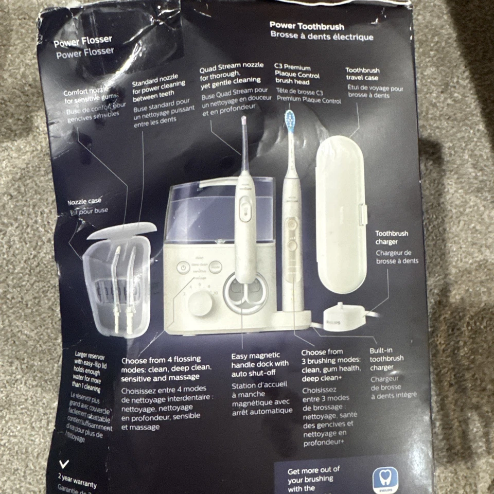 Sistema de cepillo de dientes eléctrico y hilo dental Philips Sonicare 7000 HX3921/40 Foto 2 de 3