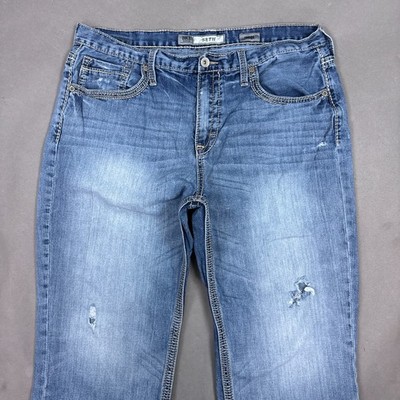 Buckle BKE Jeans Mens 38x29 Blue Seth Thrashed Faded Loose Denim Pant Washed Out
