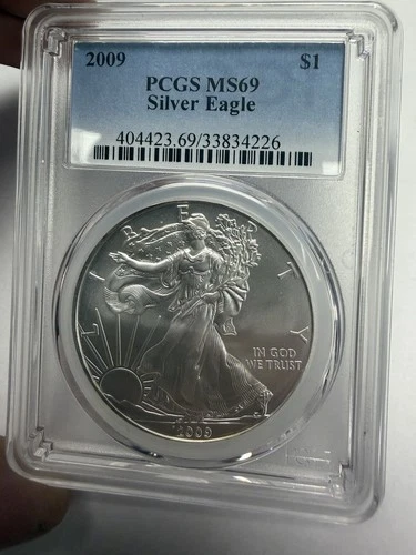 2009 $1 American Silver Eagle MS69 PCGS Bullion Graded Pure