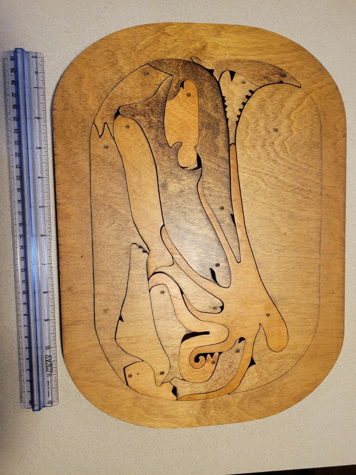 Vintage "16 Pesci" (16 Fish) wooden puzzle, by Enzo Mari for Danese Milano - Image 3 of 4