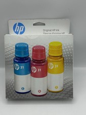 HP 31 Cyan, Magenta, Yellow Ink 3-Pack Bottles Exp 11/2025 NEW SEALED