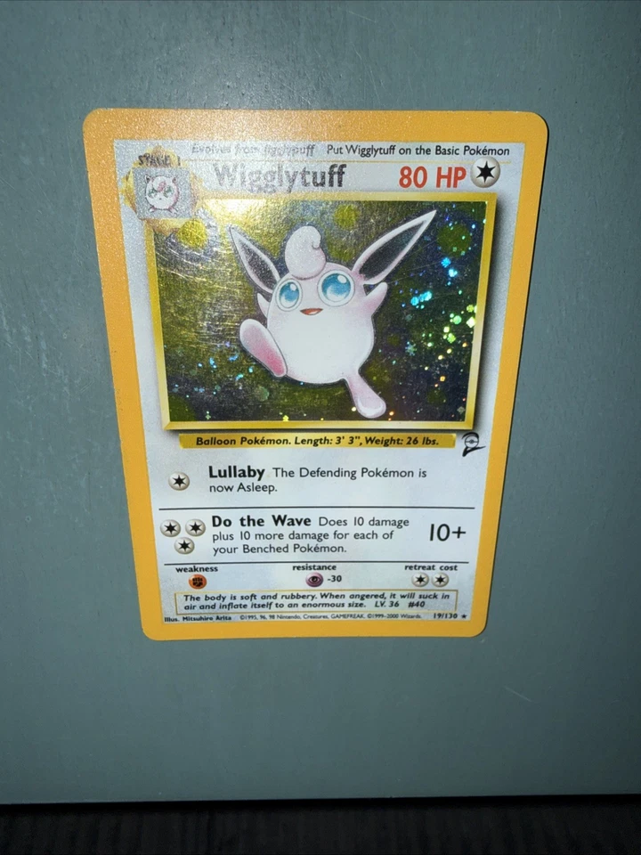 Pokémon 1999 Vintage TCG Wigglytuff Base Set 2 Holo Unlimited Rare Card #19/130 - Image 3 of 4