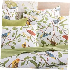Duvet Cover Set King Size Pastoral Style 3 Piece Branches Birds 3pc-King Green