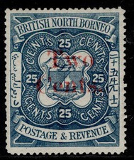 NORTH BORNEO QV SG51, 2c on 25c indigo, M MINT. Cat &pound;85.