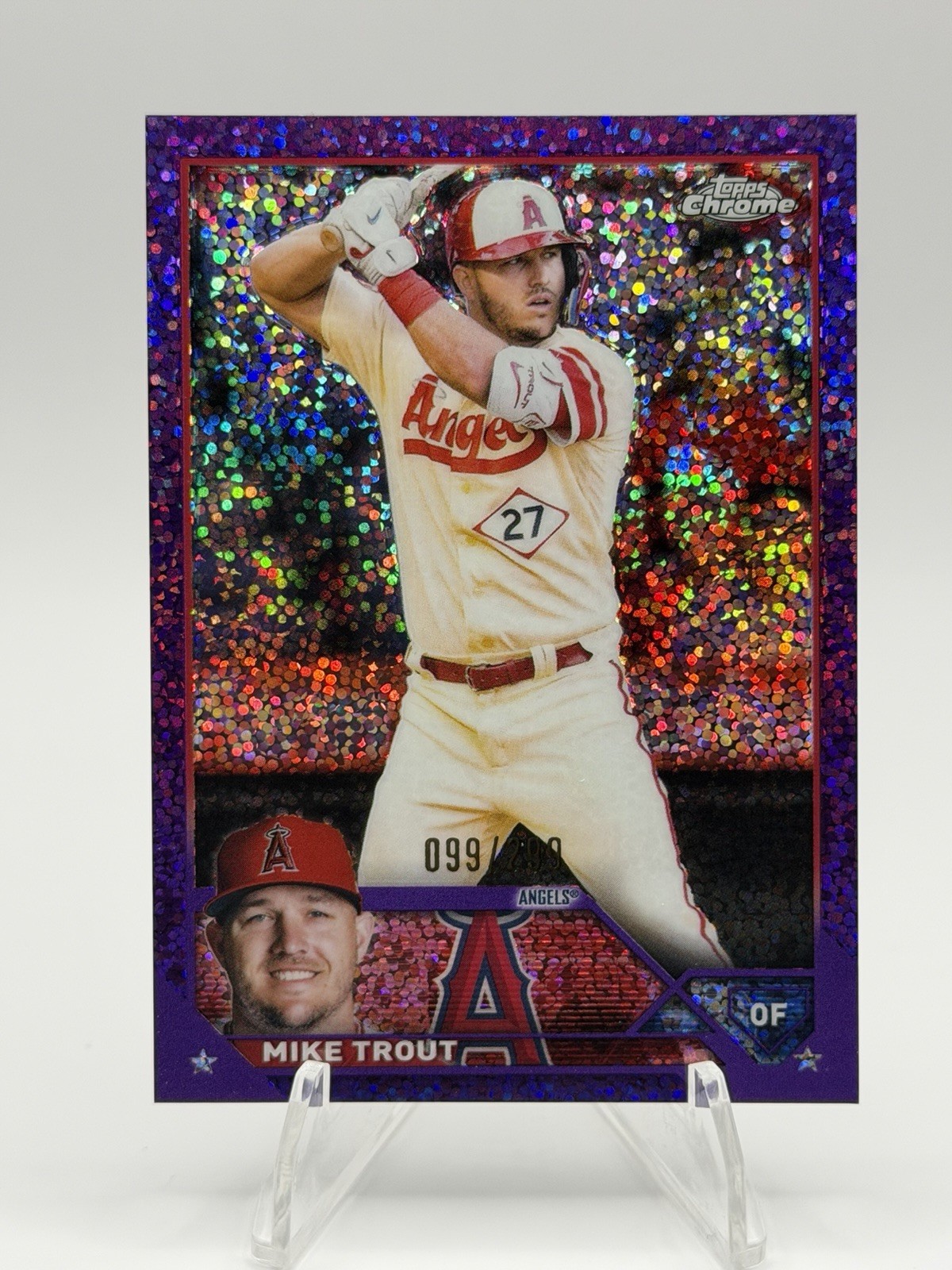 2023 Topps Chrome - Mike Trout #27 Purple Speckle Refractor /299