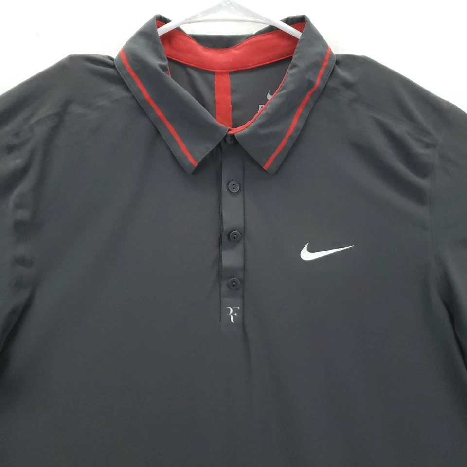 Polo de tenis Nike para hombre XL gris Dri Fit Roger Federer US Open 2011 RF Performance Foto 3 de 4