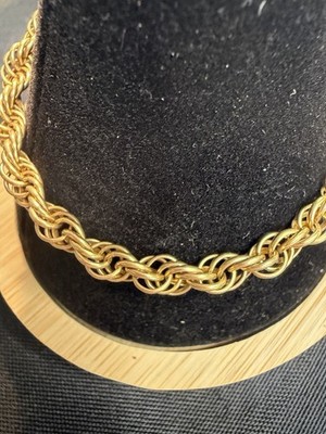 Vintage 12 GF Gelbgold Seil Kette Armband Federring Verschluss gepunzt 7 Zoll