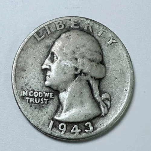 1943 Washington Quarter 90% Silver Very Good Details #4525
