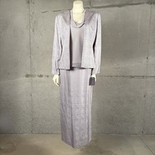 NWT ADRIANNA PAPELL 3-PC Formal Skirt Suit Dress 100 Silk Sz 6