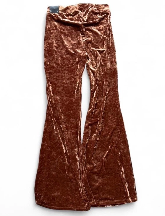 Torrid Brown Crushed Velvet Flare Pants, Women’s Size 0X - Image 2 of 4