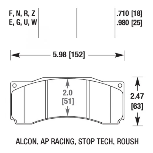 Pastillas de freno delanteras Hawk High Performance Street HPS compuestas para Ford Mustang 2007 Foto 4 de 4