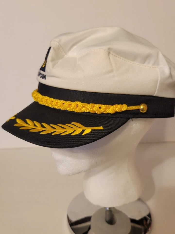 Captain Hat Marine Snapback Boat Ship Hat Sailor Navy Men Costume Hat Admiral - Image 3 of 4