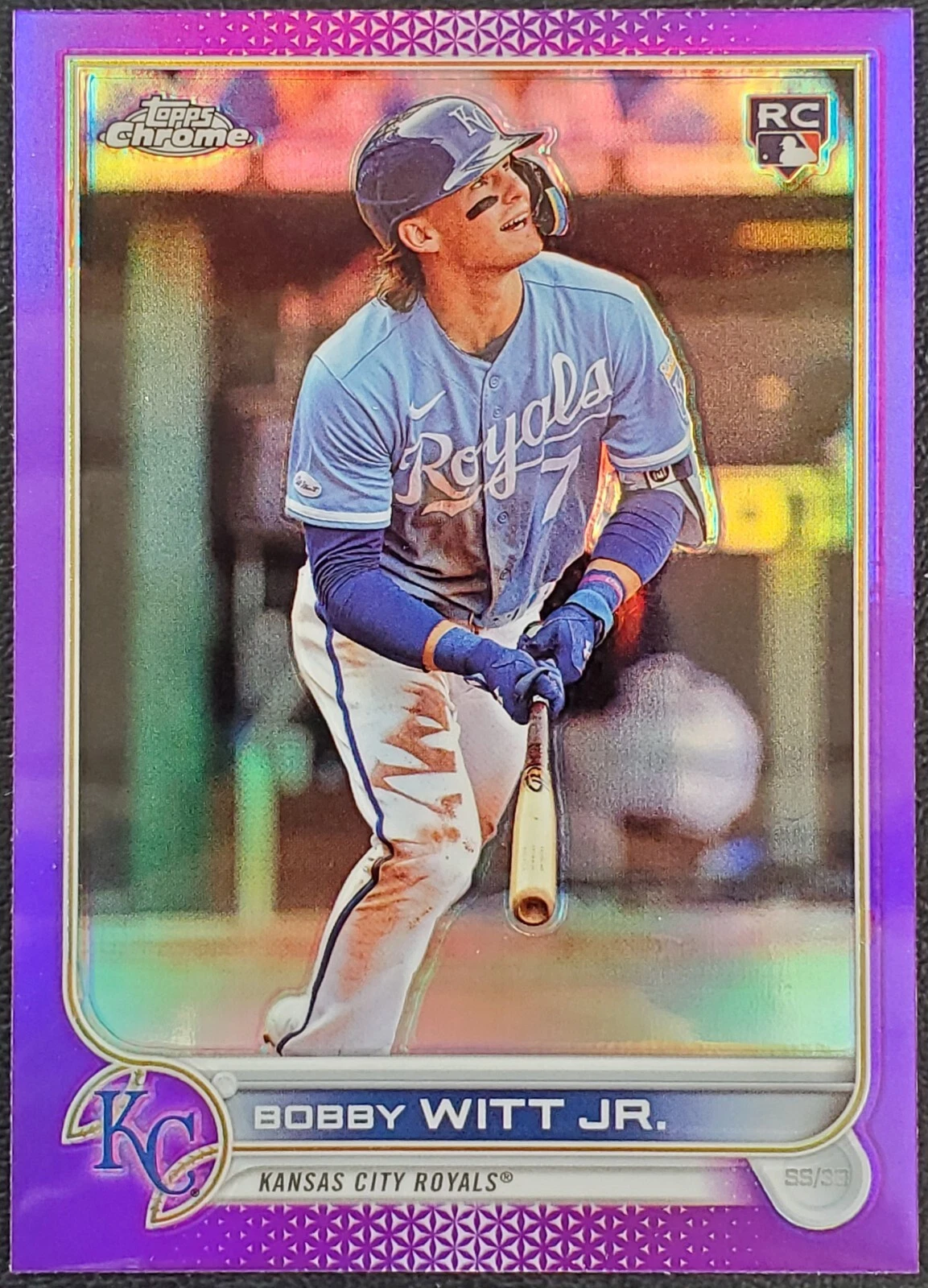 2022 Topps Chrome Update #USC35 Bobby Witt Jr. Purple Refractor SP Rookie RC!