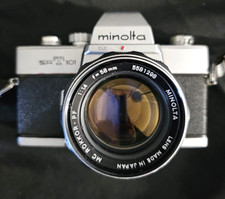 MINOLTA SRT 101 35mm CLC SLR CAMERA w/ MC ROKKOR 58mm f/1.4 LENS CARRYING BAG